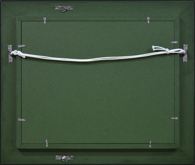 大内田茂士「箱根・大涌谷(オオワクダニ)」油絵・F6号 額縁裏側画像