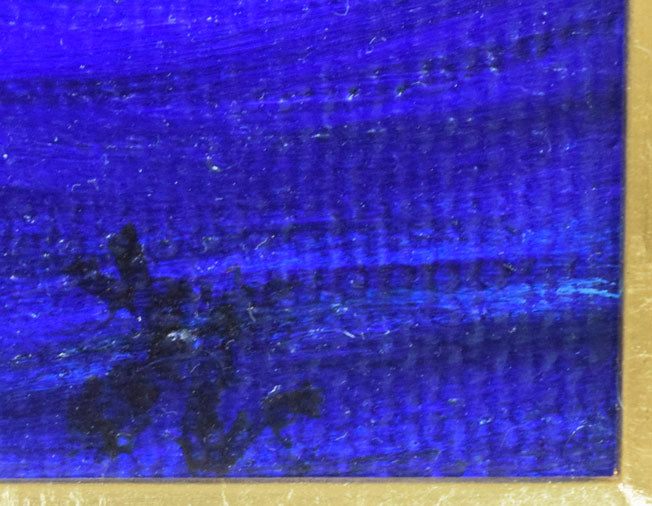 大谷久子「ガンガー(ガンジス河)の夕陽」油絵・F0号 サイン拡大画像