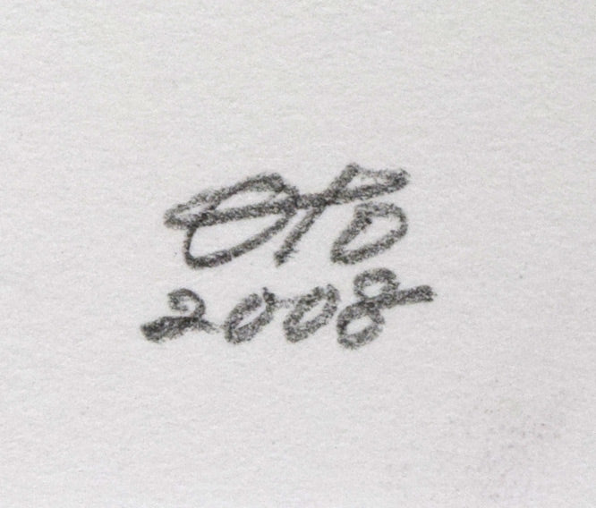 乙丸哲延「百合の花」色鉛筆 サイン・年記拡大画像