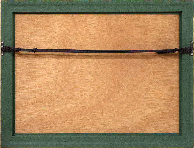 乙丸哲延「百合の花」色鉛筆 額縁裏側画像