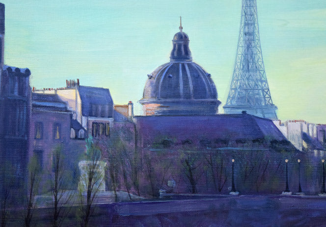 乙丸哲延「セーヌの洪水(パリ)」油絵・F20号 拡大画像2