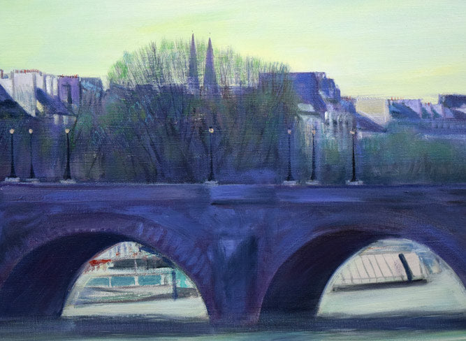 乙丸哲延「セーヌの洪水(パリ)」油絵・F20号 拡大画像4