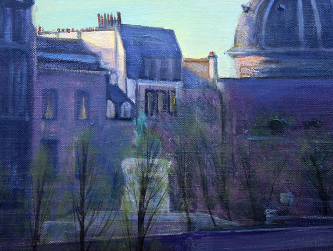 乙丸哲延「セーヌの洪水(パリ)」油絵・F20号 拡大画像3