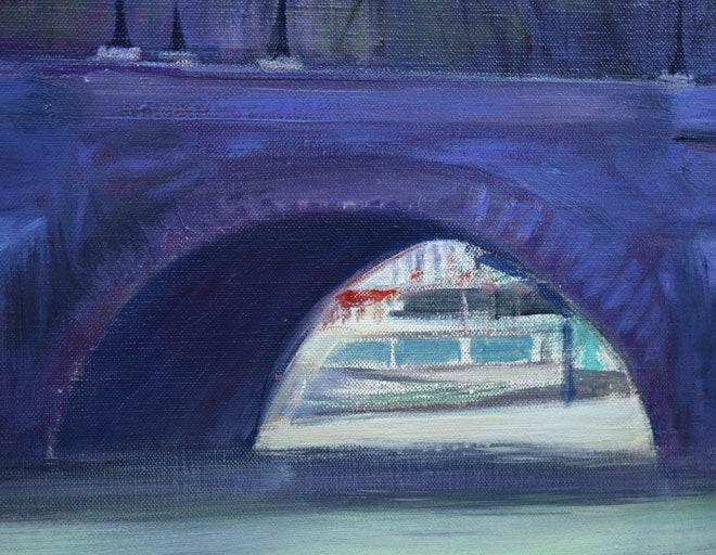 乙丸哲延「セーヌの洪水(パリ)」油絵・F20号 拡大画像5