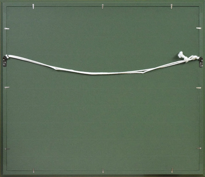 乙丸哲延「セーヌの洪水(パリ)」油絵・F20号 額縁裏側画像