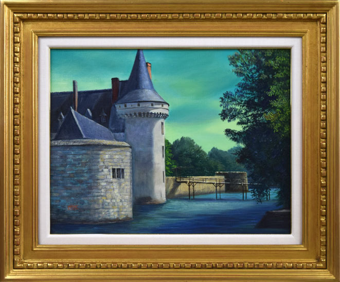 乙丸哲延「城への道」油絵・F6号