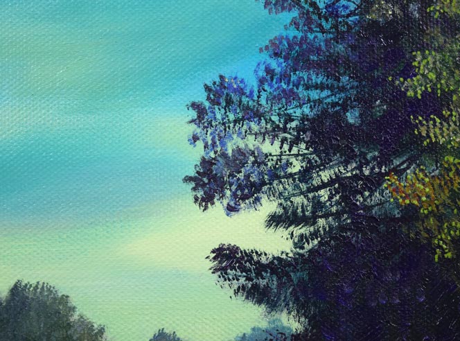 乙丸哲延「城への道」油絵・F6号 拡大画像2