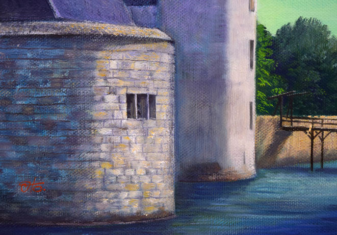 乙丸哲延「城への道」油絵・F6号 拡大画像3