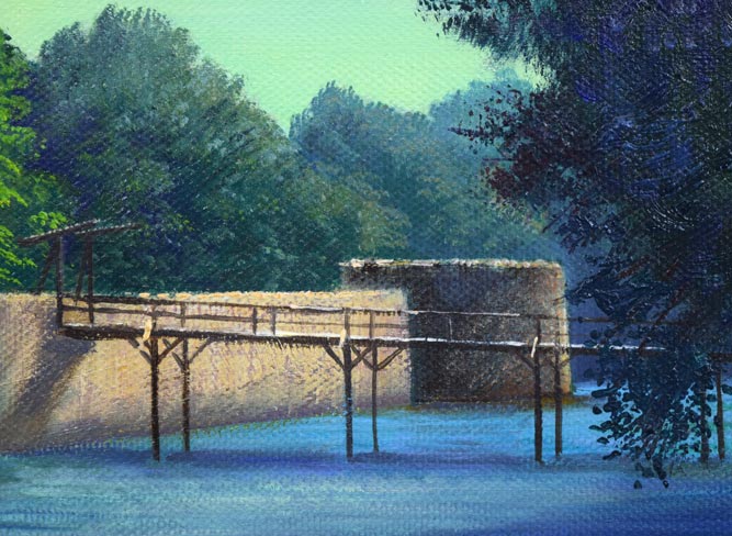 乙丸哲延「城への道」油絵・F6号 拡大画像4