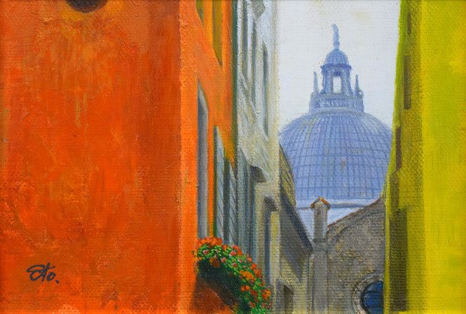 乙丸哲延「ヴェニス」油絵・SM 作品全体拡大画像