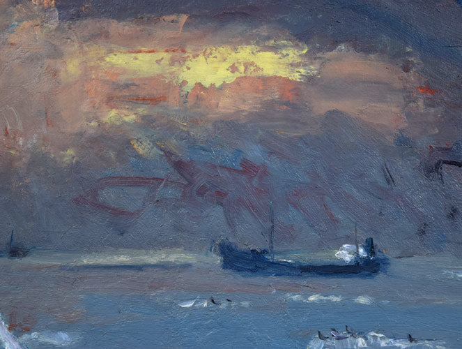 扇谷章二「流氷風景」油絵・F6号 拡大画像1