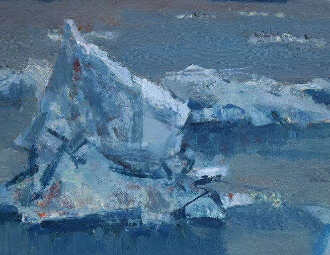扇谷章二「流氷風景」油絵・F6号 拡大画像3