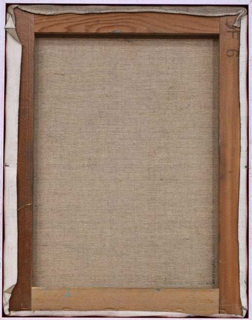 扇谷章二「流氷風景」油絵・F6号 キャンバス裏側画像