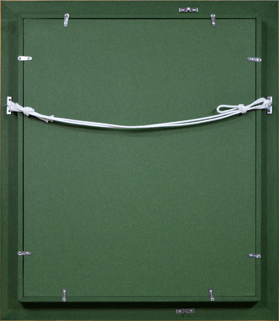 扇谷章二「流氷風景」油絵・F6号 額縁裏側画像