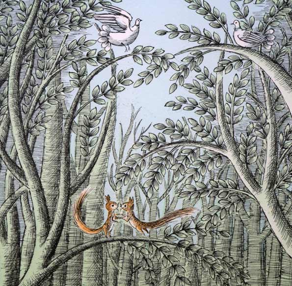 レイモン・ペイネ(Raymond Peynet)「愛のキューピッド」リトグラフ 拡大部分1