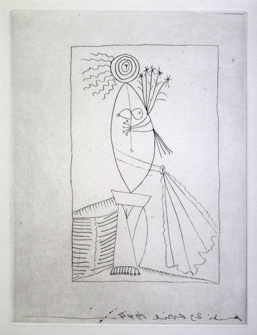 パブロ ピカソ(Pablo PICASSO)「女闘牛士」エッチング(銅版画) 作品全体拡大画像