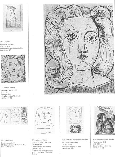パブロ ピカソ(Pablo PICASSO)「女闘牛士」エッチング(銅版画) カタログレゾネ資料1