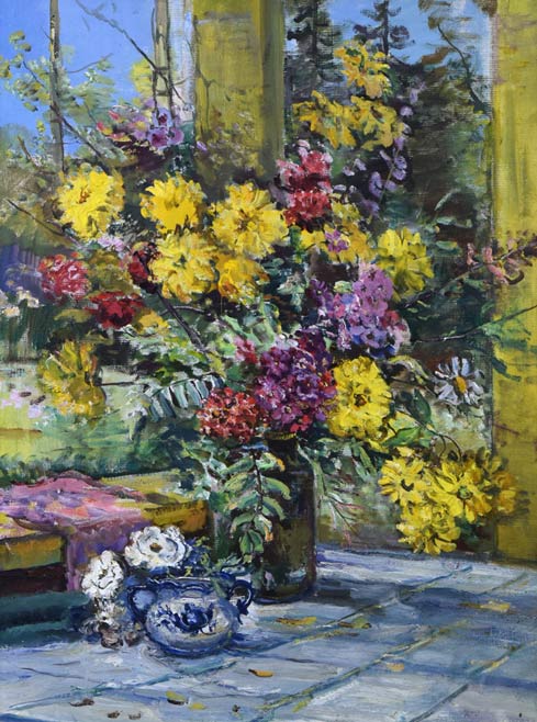 ラジモワ「秋」油絵・変形30号 作品全体拡大画像