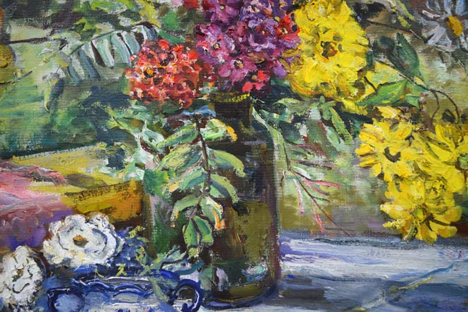 ラジモワ「秋」油絵・変形30号 拡大画像3