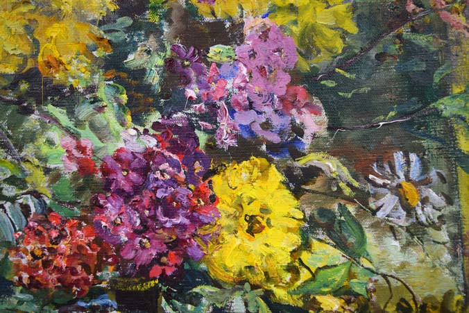 ラジモワ「秋」油絵・変形30号 拡大画像2