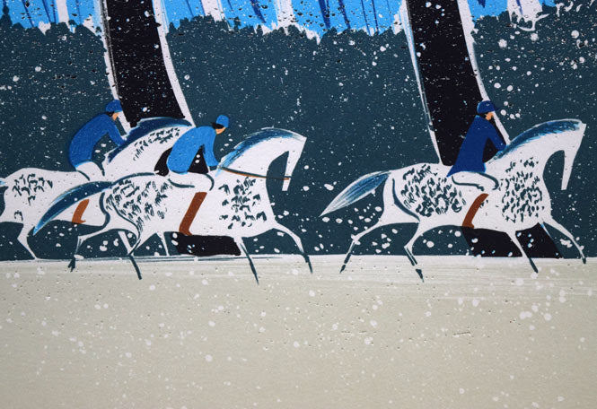 ラシス「冬の乗馬」リトグラフ 拡大画像5