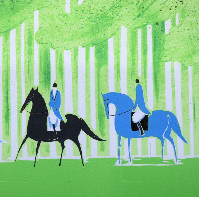 セルジュ・ラシス「緑の森」リトグラフ 拡大画像2