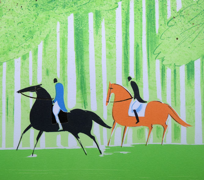 セルジュ・ラシス「緑の森」リトグラフ 拡大画像3