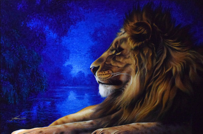 クリスチャン リース ラッセン(Christian Riese Lassen)「マジェスティⅢ」ミクストメディア版画(キャンバス)に手彩色 作品全体画像