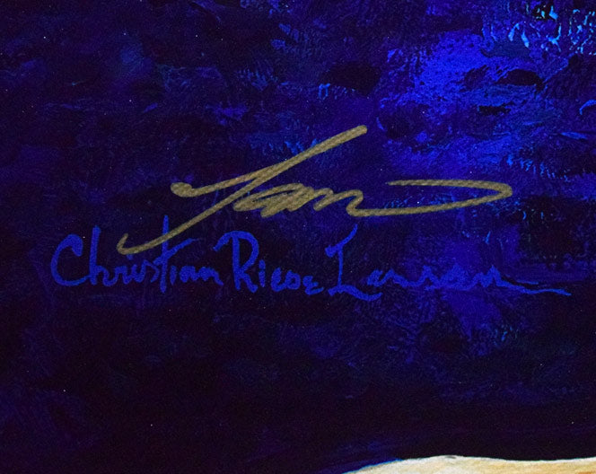 クリスチャン リース ラッセン(Christian Riese Lassen)「マジェスティⅢ」ミクストメディア版画(キャンバス)に手彩色 本人直筆金ペンサイン拡大画像