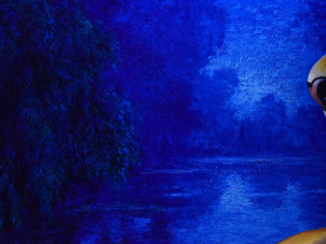 クリスチャン リース ラッセン(Christian Riese Lassen)「マジェスティⅢ」ミクストメディア版画(キャンバス)に手彩色 拡大画像1