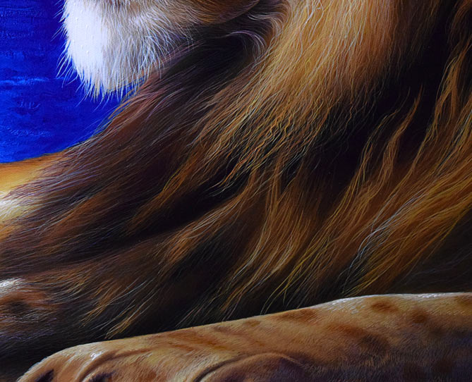 クリスチャン リース ラッセン(Christian Riese Lassen)「マジェスティⅢ」ミクストメディア版画(キャンバス)に手彩色 拡大画像3