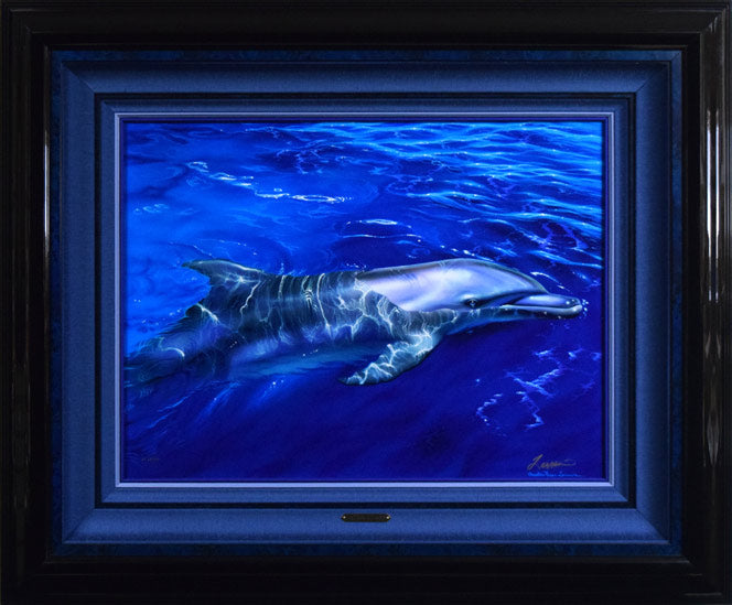 クリスチャン リース ラッセン(Christian Riese Lassen)「タヒチアンブルー」ミクスドメディア版画に手彩色(ダイヤ付)