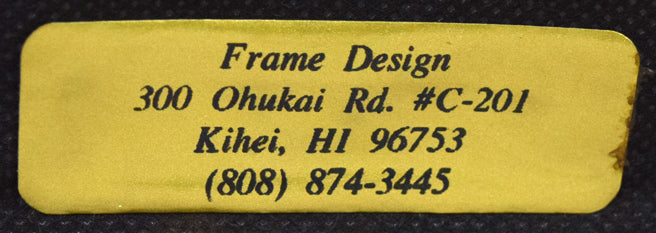 クリスチャン リース ラッセン(Christian Riese Lassen)「タヒチアンブルー」ミクスドメディア版画に手彩色(ダイヤ付) 額裏シール拡大画像