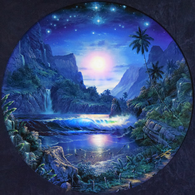 クリスチャン ラッセン(Christian Lassen)「トランキュイル モーメント C/C REM」ミクスドメディア版画に手彩色 作品全体画像