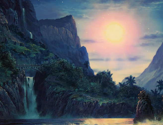 クリスチャン ラッセン(Christian Lassen)「トランキュイル モーメント C/C REM」ミクスドメディア版画に手彩色 拡大画像1