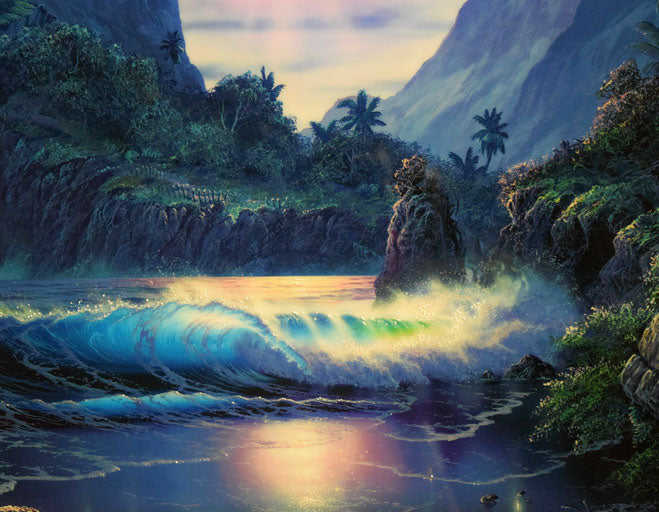 クリスチャン ラッセン(Christian Lassen)「トランキュイル モーメント C/C REM」ミクスドメディア版画に手彩色 拡大画像2