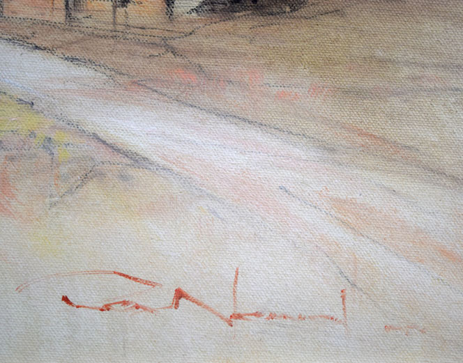 レックス・ニューウェル「リトル・ハートレイ(オーストラリア)」油絵・変形20号 サイン拡大画像