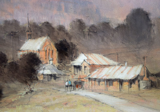 レックス・ニューウェル「リトル・ハートレイ(オーストラリア)」油絵・変形20号 拡大画像4