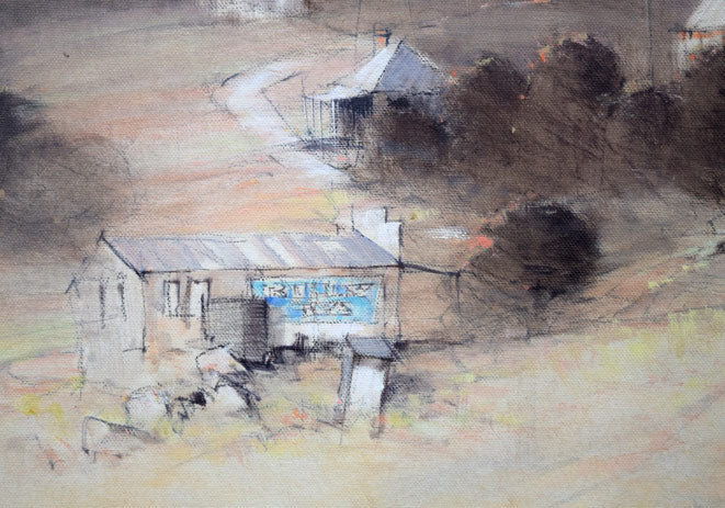 レックス・ニューウェル「リトル・ハートレイ(オーストラリア)」油絵・変形20号 拡大画像3