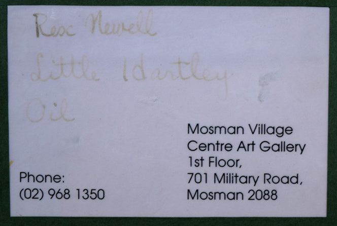 レックス・ニューウェル「リトル・ハートレイ(オーストラリア)」油絵・変形20号 額裏シール拡大画像1