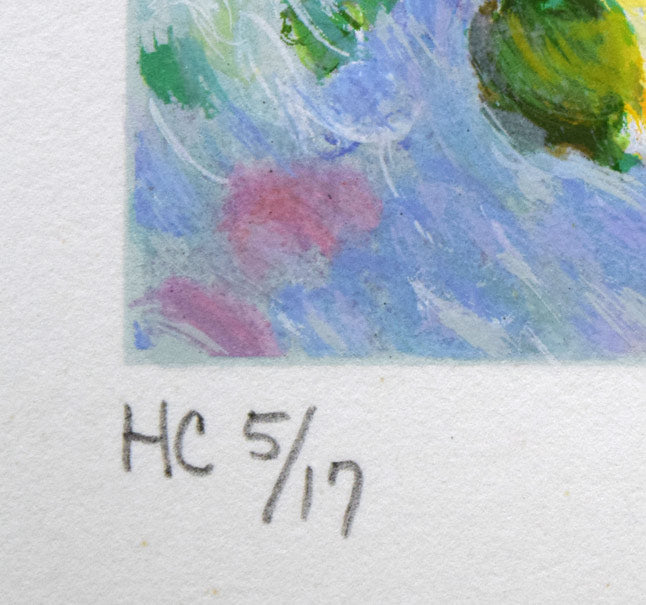 レスリー・セイヤー(Leslie SAYOUR)「ブルーリボンベイス」シルクスクリーン版画 限定番号(ed,HC=作家保存版5/17)