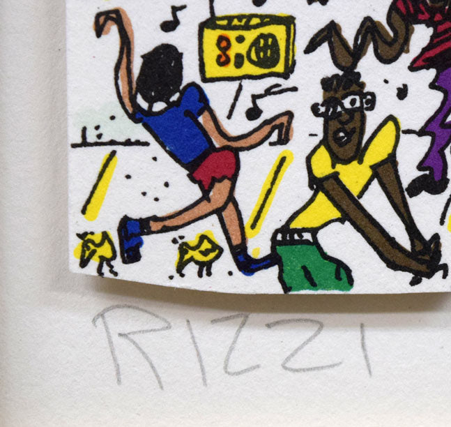 ジェームス・リジィ(JAMES RIZZI)「TOO MANY PEOPLE IN THE CITY」3Dシルクスクリーン版画 本人直筆鉛筆サイン拡大