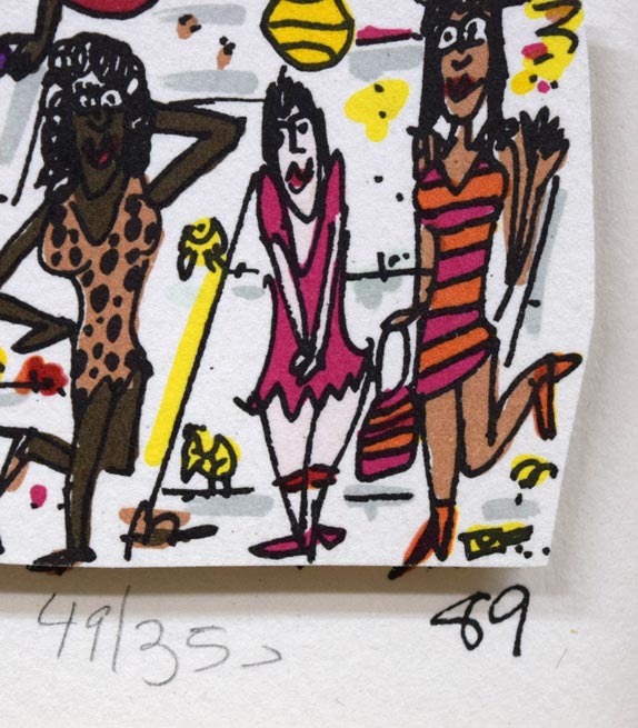 ジェームス・リジィ(JAMES RIZZI)「TOO MANY PEOPLE IN THE CITY」3Dシルクスクリーン版画 限定番号(ed,49/350)、1989年作