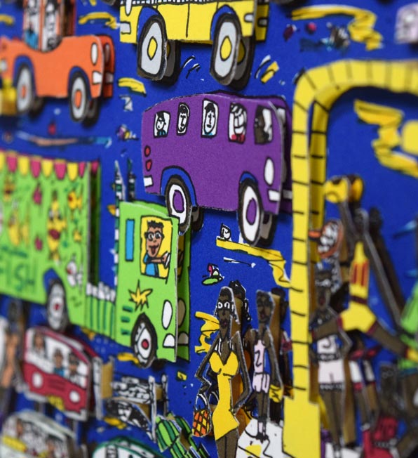 ジェームス・リジィ(JAMES RIZZI)「TOO MANY PEOPLE IN THE CITY」3Dシルクスクリーン版画 拡大画像7