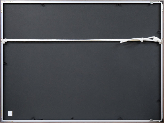 露山(本名:畠中 清喜)「イノシシとネズミ」木炭画 額縁裏側画像