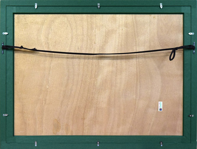 露山(本名:畠中清喜)「馬」木炭画 額縁裏側画像