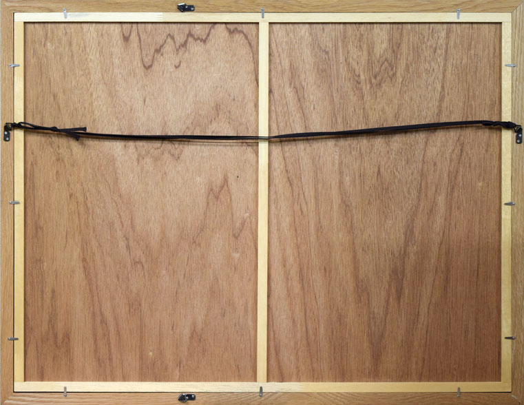 露山(本名:畠中清喜)「牛」木炭・水墨 額縁裏側部分