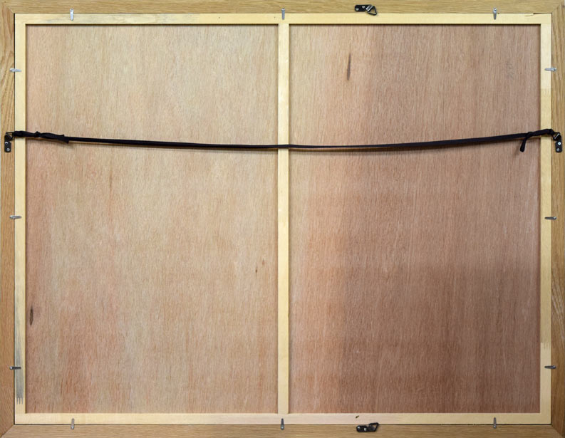 露山(本名:畠中清喜)「馬」木炭・水墨 額縁裏側部分