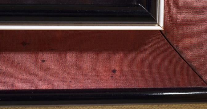 ルネ・グリュオ「なぜいけないの」リトグラフ 額縁拡大画像(額縁下部に若干シミ有り)