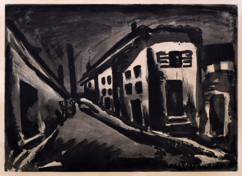 ジョルジュ・ルオー「孤独者通り」銅版画　全体拡大部分